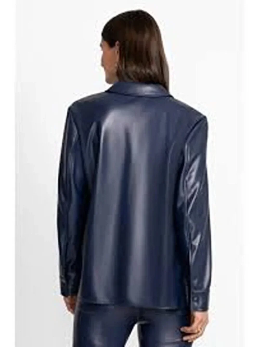 Johnny Was Jade Imani vegan leather shacket jacket blazer shirt size Small New